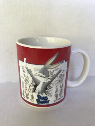 Vintage Looney Tunes Mug Drinking Cup Souvenir 1995 Bugs Bunny Warner Bros