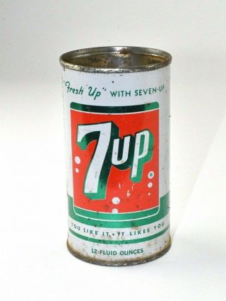 Vintage Fresh Up 7 Up 12 Oz Flat Top Soda Can - 7 Up Research St Louis Mo.