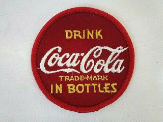 Vintage " Drink Coca - Cola In Bottles " Embroidered Patch Dark Red