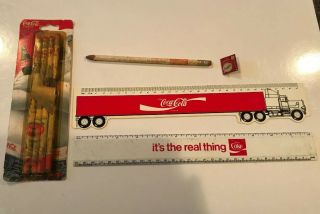 Coca Cola Collectibles; Pencils,  Rulers,  1985 La Dodgers Caravan Pin Pinback