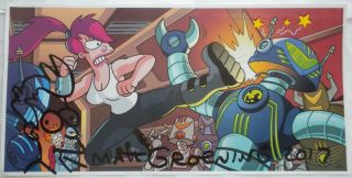 Sdcc 2017 Exclusive Signed With Sketch By Matt Groening Poster Futurama