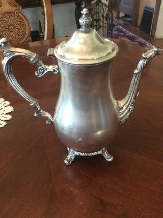 Vintage / Antique W.  M.  Rogers 800 Sterling Silver Plate Coffee/tea Pot