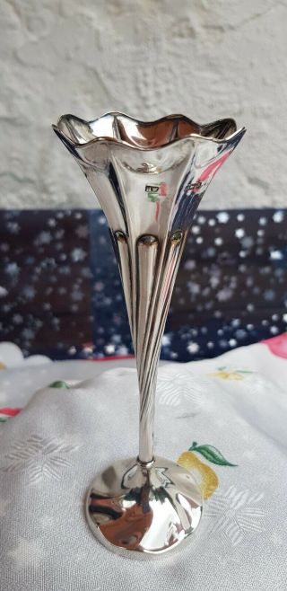 Solid Silver Bud Vase (with Weighted Base) Circa 193 - With Twisted Body