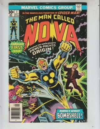 Nova 1 Vg,  (4.  5) 9/76 Origin & 1st Appearance Of The Man Called Nova