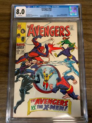 Avengers 53 Cgc 8.  0 W/ White Pages - X - Men Vs Avengers