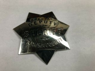 Franklin Sterling Silver Special Deputy Sheriff Sonoma County Badge