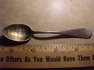 Neat Sterling Silver Spoon - Souvenir - Man,  Girl And Mule Albuquerque,  Mexico