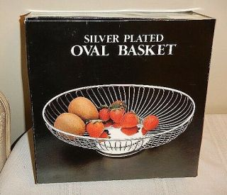 Nib Vintage Wm Rogers Silver Plated Oval Fruit/bread Basket Nib