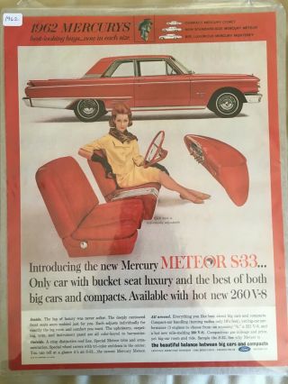 Vintage 1962 Mercury Meteor S - 33 Advertisement Print (a - 233)