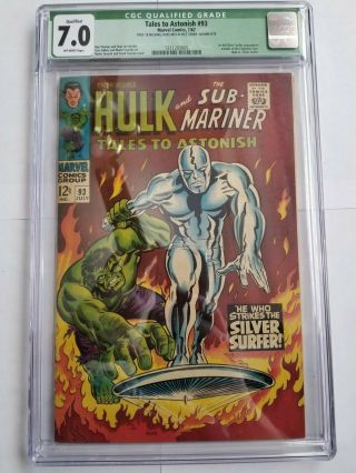 Tales To Astonish 93 Cgc 7.  0 Owp Marvel 7/67 Stan Lee 1st Full App Silver Surfer