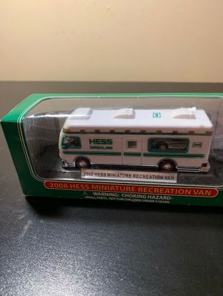 2008 Hess Truck Miniature Recreation Van Camping With Micro Car
