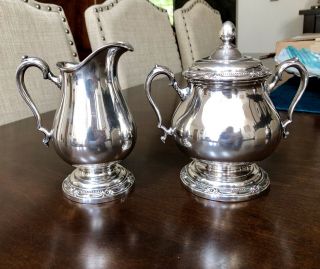 1847 Rogers Bros Soldered - Creamer And Sugar 9804 6”