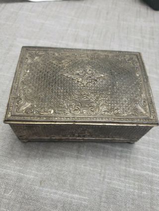 Antique Hinged Barbour S P International Silver Co 9035 Rare Jewelry Trinket Box
