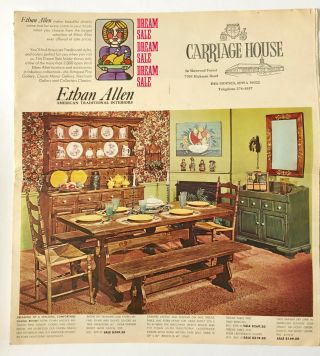 1970 Print Ad - Ethan Allen Early American Furniture Advertising Mailer Flyer