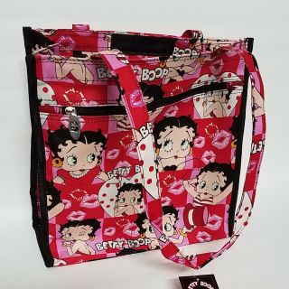Betty Boop Handbag Tote - Style Bt313a - Canvas With Nylon Liner -