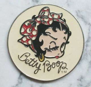 Vintage Betty Boop Metal Enamel Accent 3 " Attachment Sign Plaque