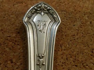 Antique 5 " Monogrammed Solid Sterling Silver Pate Cheese Caviar Spreader Server