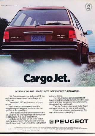 1986 Peugeot 505 Wagon Classic Advertisement Ad P81