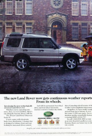 1999 2000 Land Rover Discovery - From Its Wheels Vintage Advertisement Ad A24 - B
