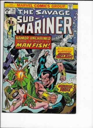 Marvel Comics The Savage Sub - Mariner 70 May 1974 First Appearance Of Piranha