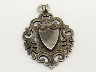Antique Sterling Silver Watch Chain Medal - 1887.