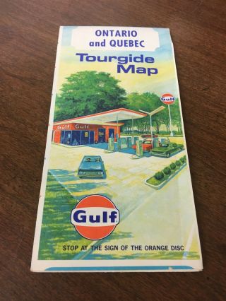 1968 Gulf Oil Road Map Ontario And Quebec