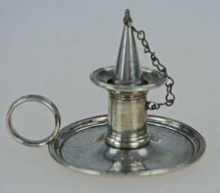 Vintage Silver Plate Miniature Candle Holder & Snuffer