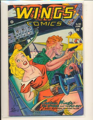 Wings Comics 82 Vg Cond.  Taped Bottom Front Cover