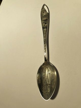 Vintage Fort Wayne Indiana Sterling Silver Souvenir Spoon Old Fort - 5 - 5/8 "