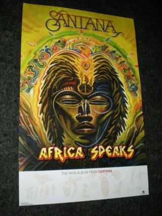 Poster By Santana Africa Speaks For The Release Promo Album Cd