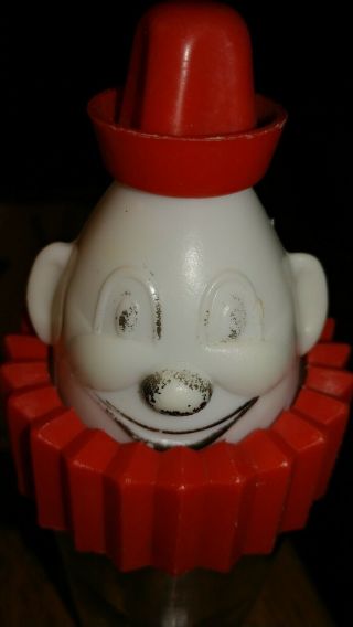 Vintage Bosco The Clown Chocolate Syrup Glass Jar Plastic Lid Sippy Cup Bottle