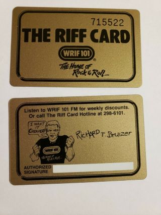 Vintage 101 Wrif/ Riff Card Detroit Radio " Only 1 Left "