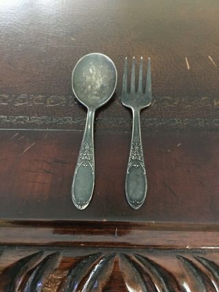 W.  M.  Rogers Sterling Silver Baby Fork & Baby Spoon Set
