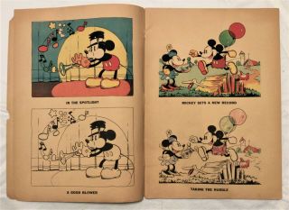 1933 Mickey and Minnie Mouse Coloring Book,  No.  979,  RARE 15in x 11in,  Disney 3