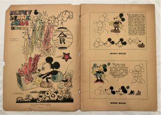 1933 Mickey and Minnie Mouse Coloring Book,  No.  979,  RARE 15in x 11in,  Disney 4