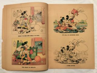 1933 Mickey and Minnie Mouse Coloring Book,  No.  979,  RARE 15in x 11in,  Disney 5