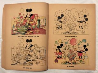 1933 Mickey and Minnie Mouse Coloring Book,  No.  979,  RARE 15in x 11in,  Disney 6