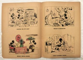 1933 Mickey and Minnie Mouse Coloring Book,  No.  979,  RARE 15in x 11in,  Disney 8
