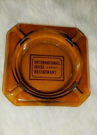 Ihop Vintage Glass Amber Ashtray International House Of Pancakes Restaurant