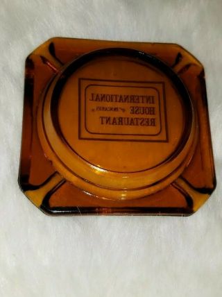 IHOP Vintage glass amber ashtray International House of Pancakes Restaurant 2