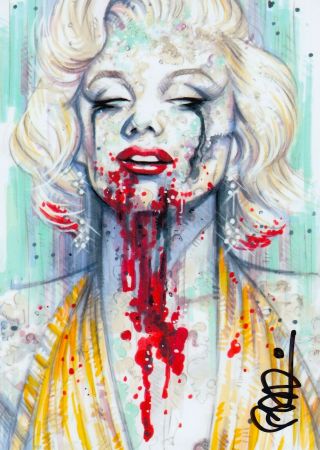 Marilyn Monroe Zombie Print 2,  Art By Scott Blair (5x7) - Comic Art