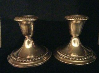 Vintage Gorham Sterling Set Of 2 Candlesticks Candle Holders Weighted