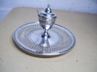 Vintage Reed And Barton Silver Soldered Serving Dish Lid & Spoon
