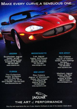 2001 Jaguar Xkr Convertible - Red - Classic Vintage Advertisement Ad Pe99