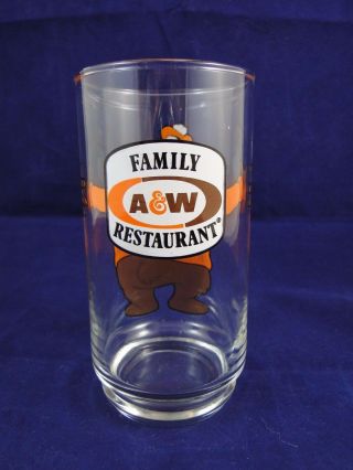 Vintage A&w Root Beer Family Restaurant Glass With Bear