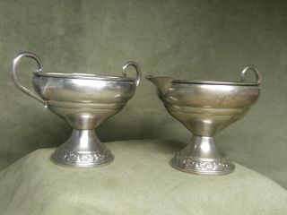 Vintage Lord Silver Inc.  Sterling Silver Cream And Sugar Set Weight 5 1/2 Ounce
