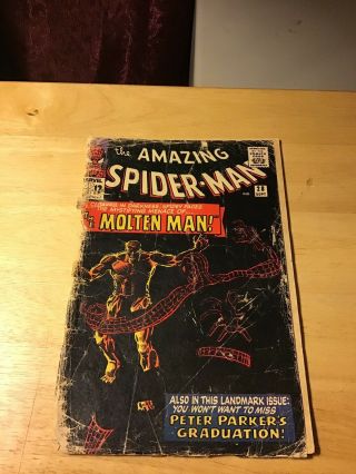 The Spider - Man 28 (sep 1965,  Marvel) Molten Man 1st Appearance Key