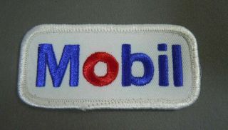 Mobil Oil & Gas Embroidered Sew - On Uniform - Jacket Patch 3.  25 " X 1.  50 "