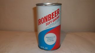 Ironbeer Soft Drink [bottom Opened] Steel Pull - Tab Soda Pop Can Hammonton N.  J.