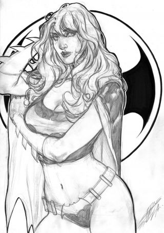 Batgirl (09 " X12 ") By Carlos Silva - Ed Benes Studio